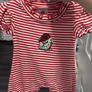 Red and White Striped Baby Romper